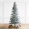 9ft. Pre-Lit Flocked Slim Spruce Artificial Christmas Tree, Warm White LED Lights